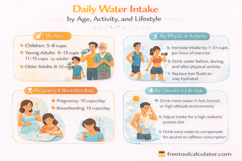 Daily Water Intake by Age Activity and Lifestyle