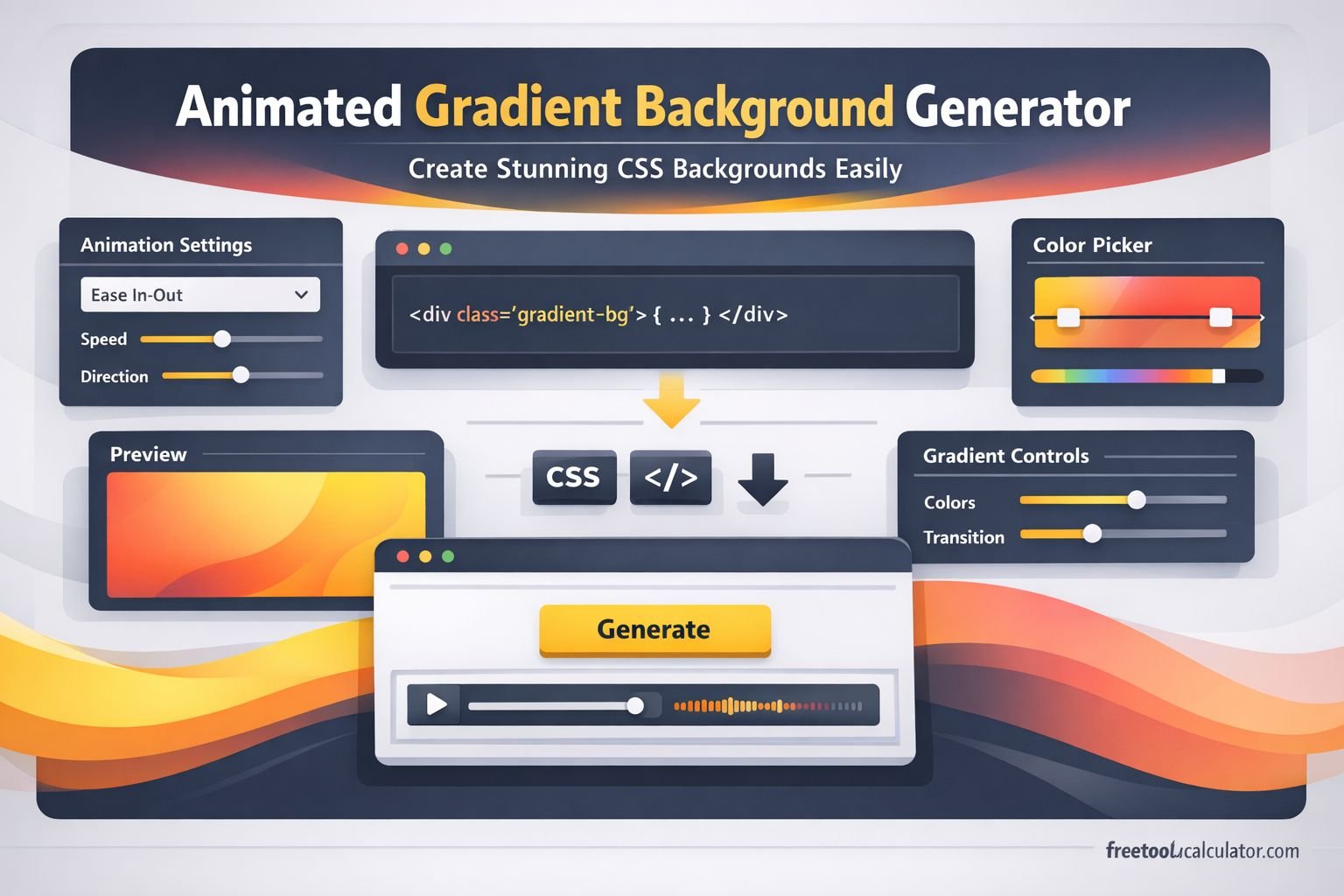Animated Gradient Background Generator Create Stunning CSS Backgrounds Easily