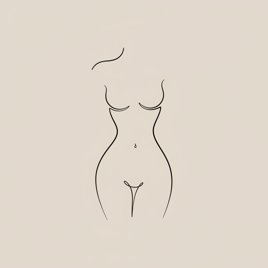 hourglass body shape outline showing balanced bust, waist, and hips