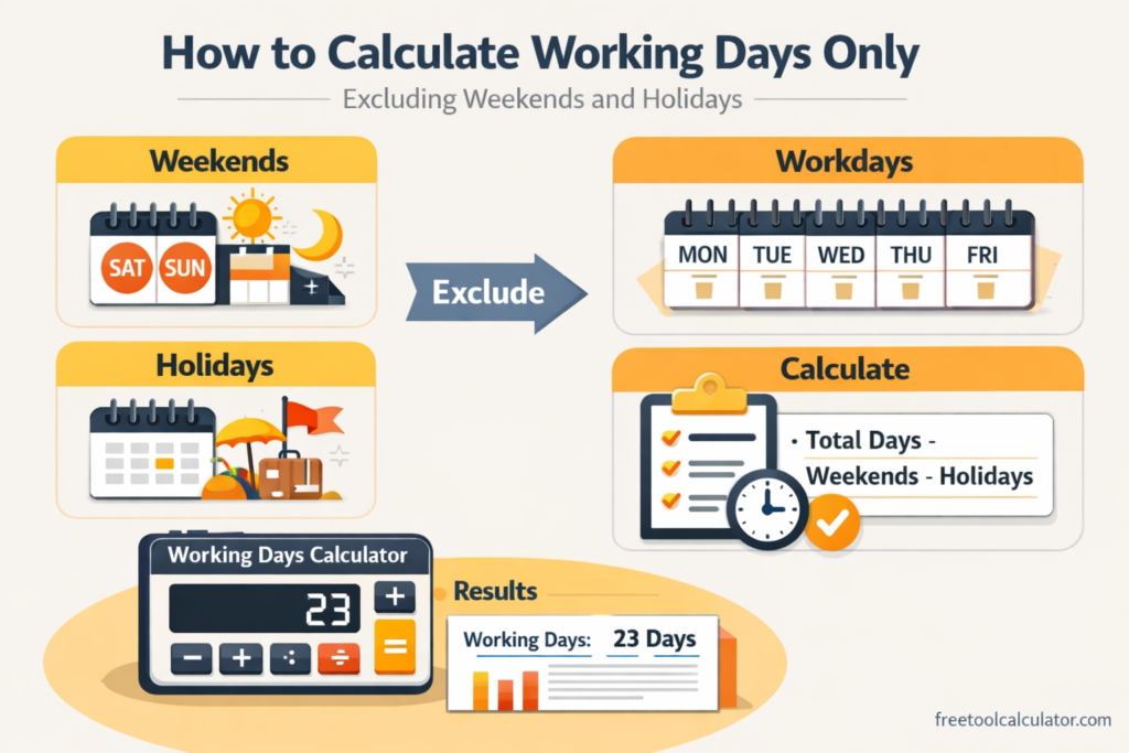 How to Calculate Working Days Only: Excluding Weekends and Holidays