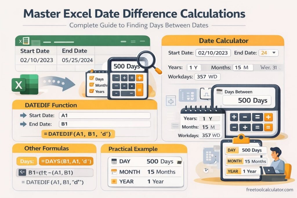 How to Calculate the Difference Between Two Dates in Excel: Complete Guide