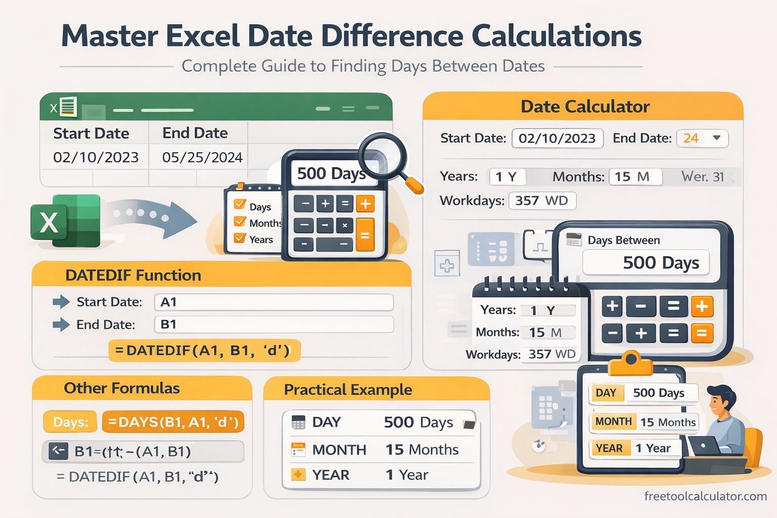 How to Calculate the Difference Between Two Dates in Excel: Complete Guide