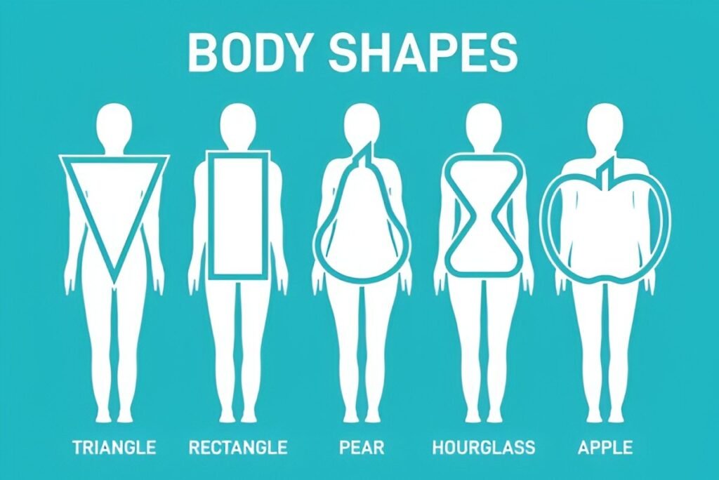 apple body shape compared to pear and hourglass body types