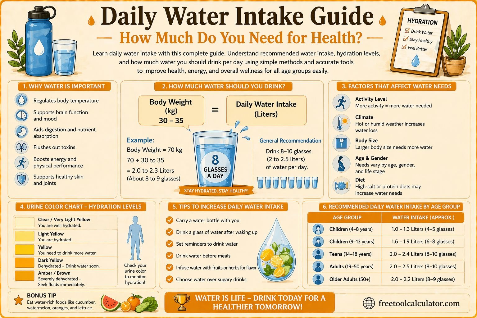Daily Water Intake Guide How Much Do You Need for Health
