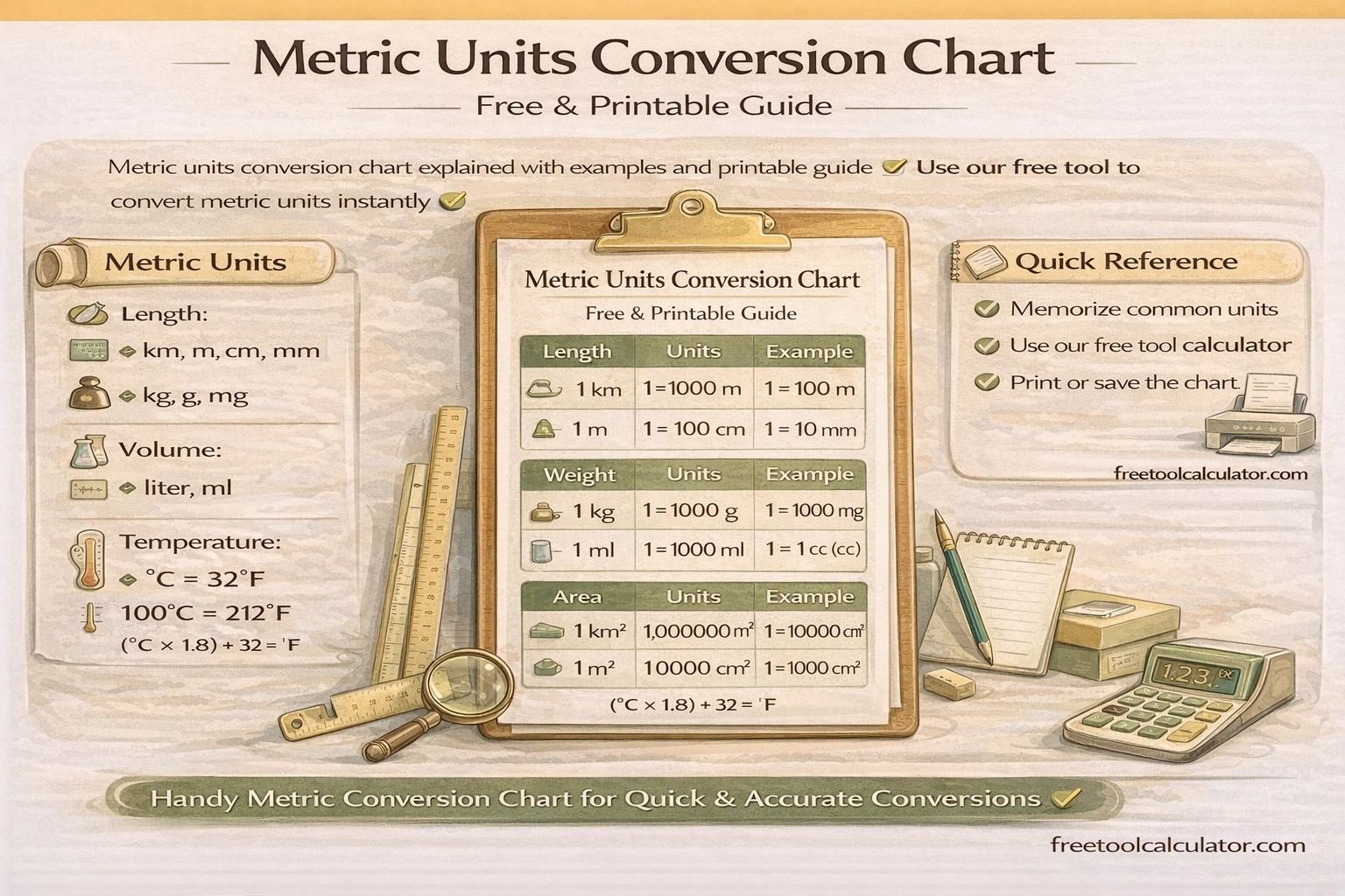 Metric Units Conversion Chart Free and Printable Guide