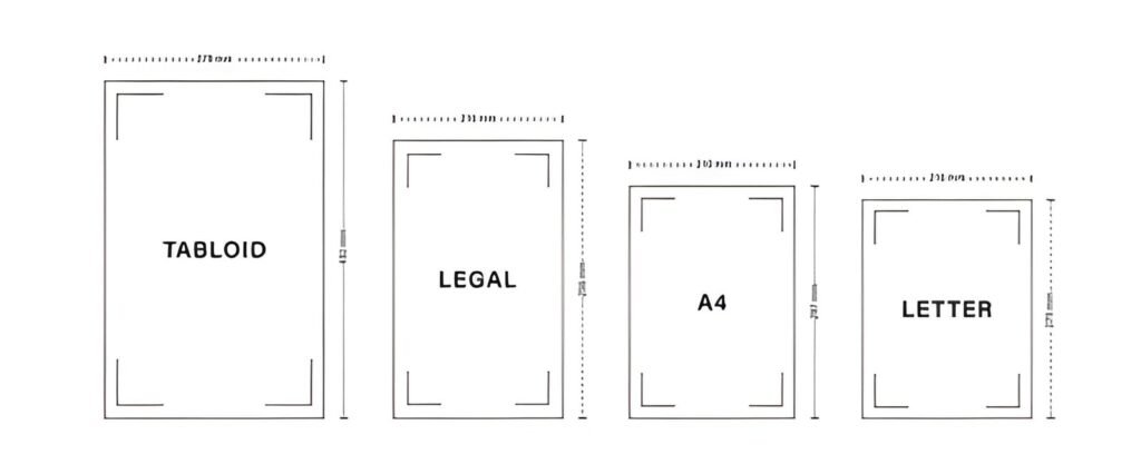 legal paper size measurement in inches and cm