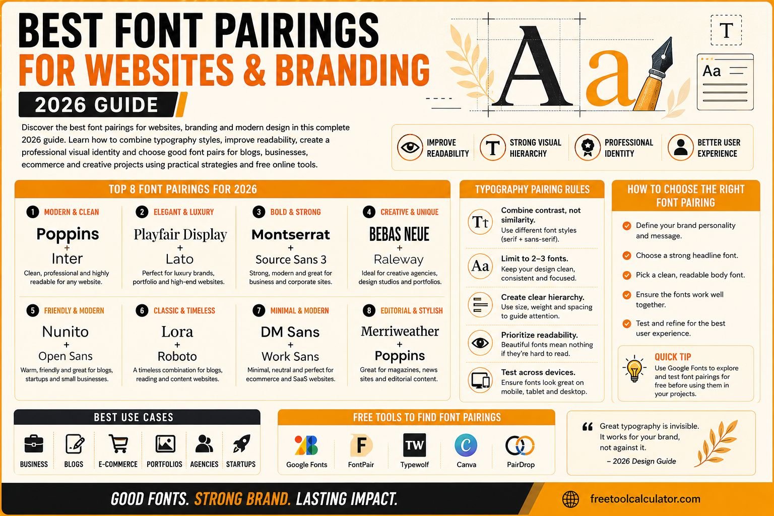 Best Font Pairings for Websites and Branding 2026 Guide