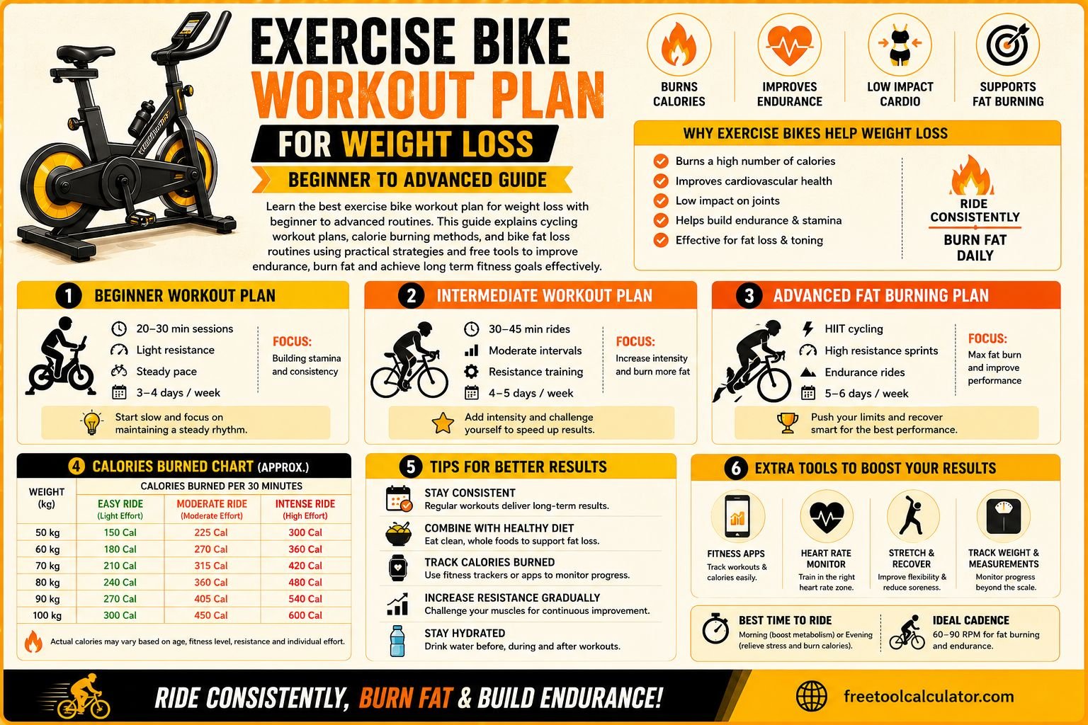 Exercise Bike Workout Plan for Weight Loss Beginner to Advanced Guide