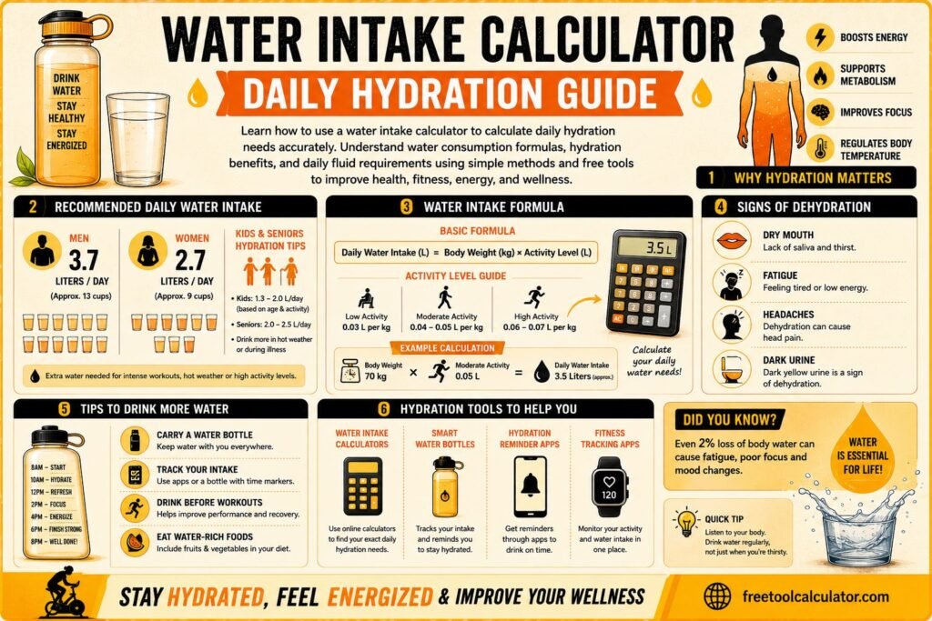 Water Intake Calculator Daily Hydration Guide