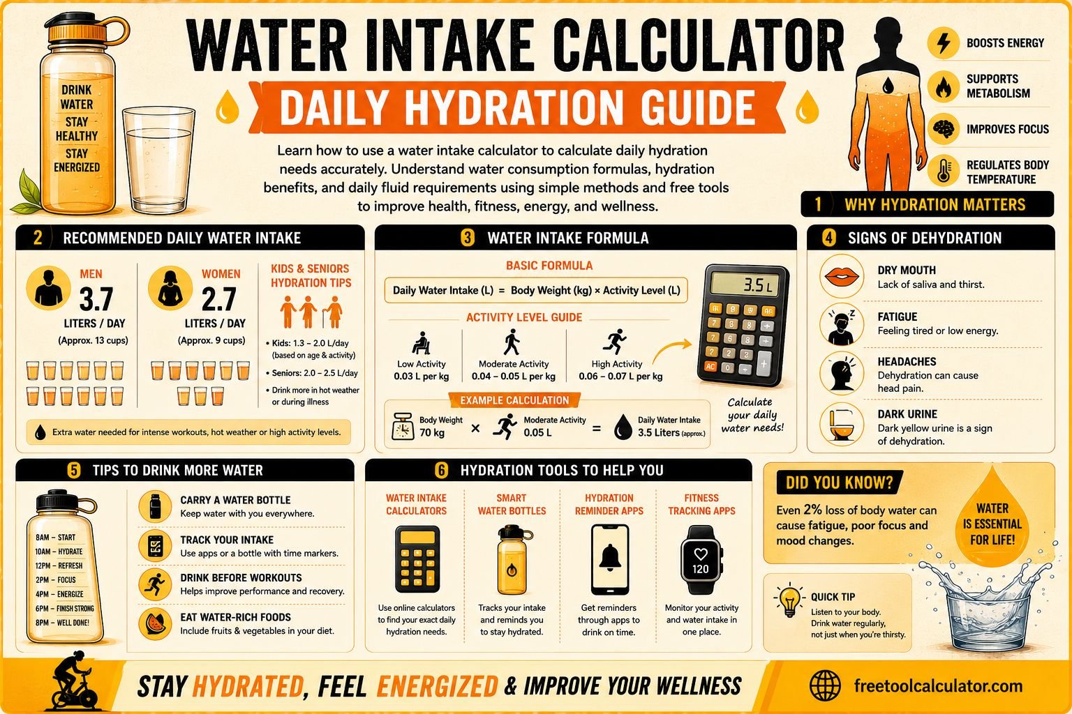 Water Intake Calculator Daily Hydration Guide