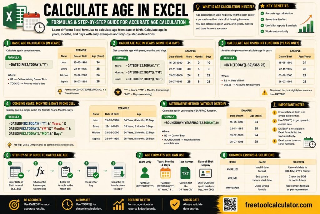 Calculate Age in Excel: Formulas & Step-by-Step Guide for Accurate Age Calculation