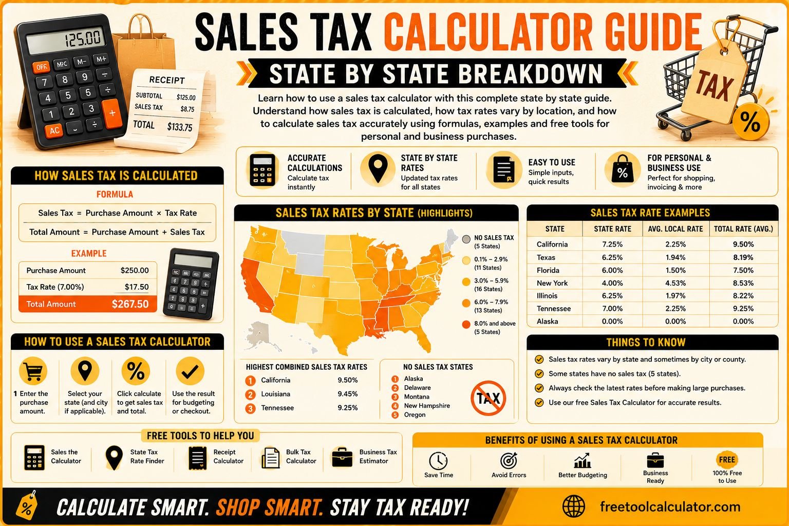 Sales Tax Calculator Guide State by State Breakdown