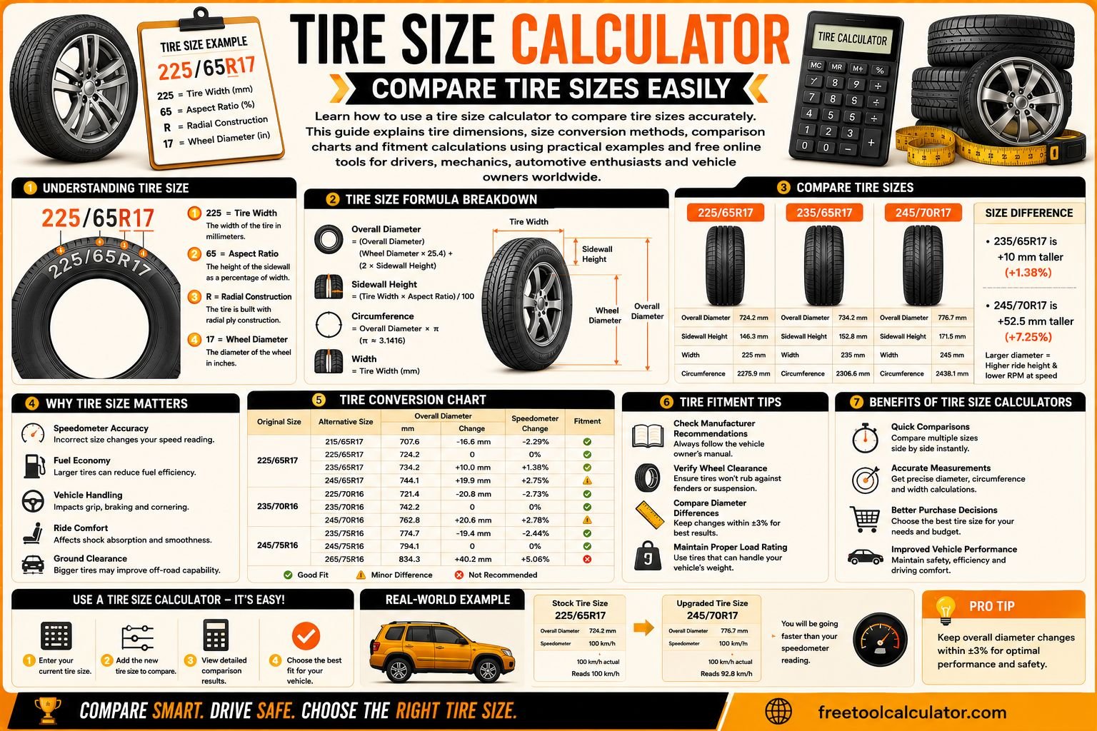 Tire Size Calculator Compare Tire Sizes Easily